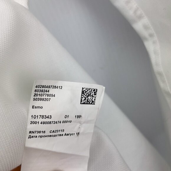 HUGO BOSS HUGO Esmo Extra Slim Fit Contrast Placket White Shirt Size US 17.5 - Picture 9 of 10